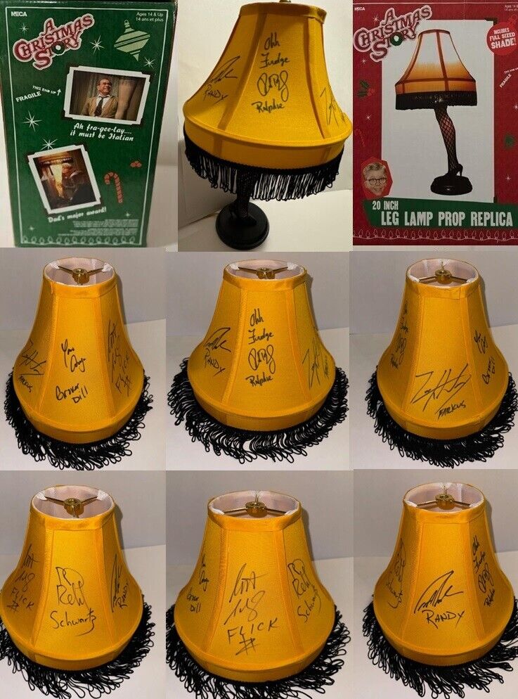 A Christmas Story Cast Signed Leg Lamp By 6 By 6 P. Billingsley “Ralphie” - S. Schwartz “Flick” - I. Petrella “Randy” - Z. Ward “Scut Farkus” - Y. Anaya “Grover Dill” - RD Robb “Schwartz"