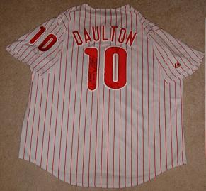Darren Daulton Autographed Philadelphia Phillies Home Jersey Inscribed "93 NL CHAMPS"