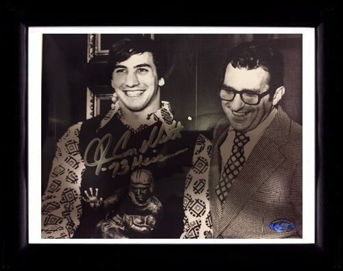 John Cappelletti Autographed 8x10 Heisman Trophy Penn State Photo Inscribed 73 We Are Framed