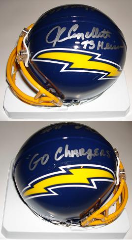 John Cappelletti Autographed San Diego Chargers Mini Helmet Inscribed