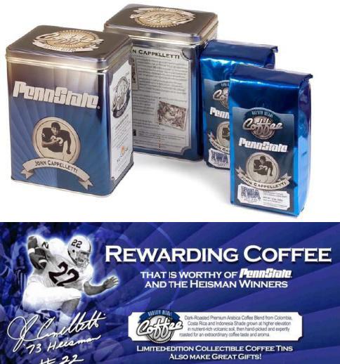 John Cappelletti Collectible Coffee Tin With 2 Fresh Ground 12oz Bags Of Dark Roast Arabica Coffee Penn State