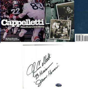 John Cappelletti Autographed Iron Horse Hardcover Book Inscribed 73 Heisman Iron Horse Penn State
